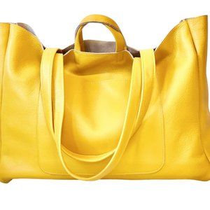 Extra Large Yellow Leather Handbag